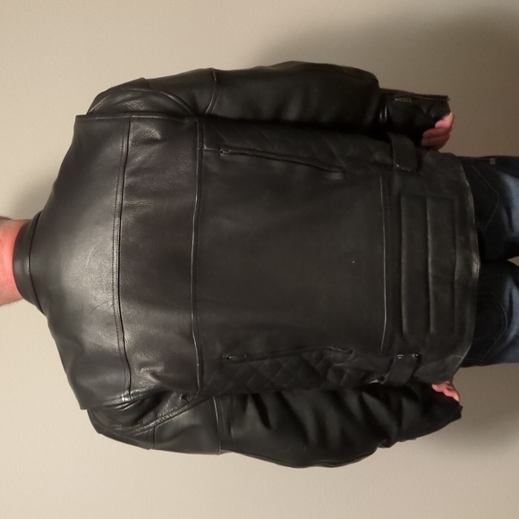 Motorcycle full Leather mens leather Coat jacket w/ gun pocket USA 🇺🇸 - Picture 2 of 14